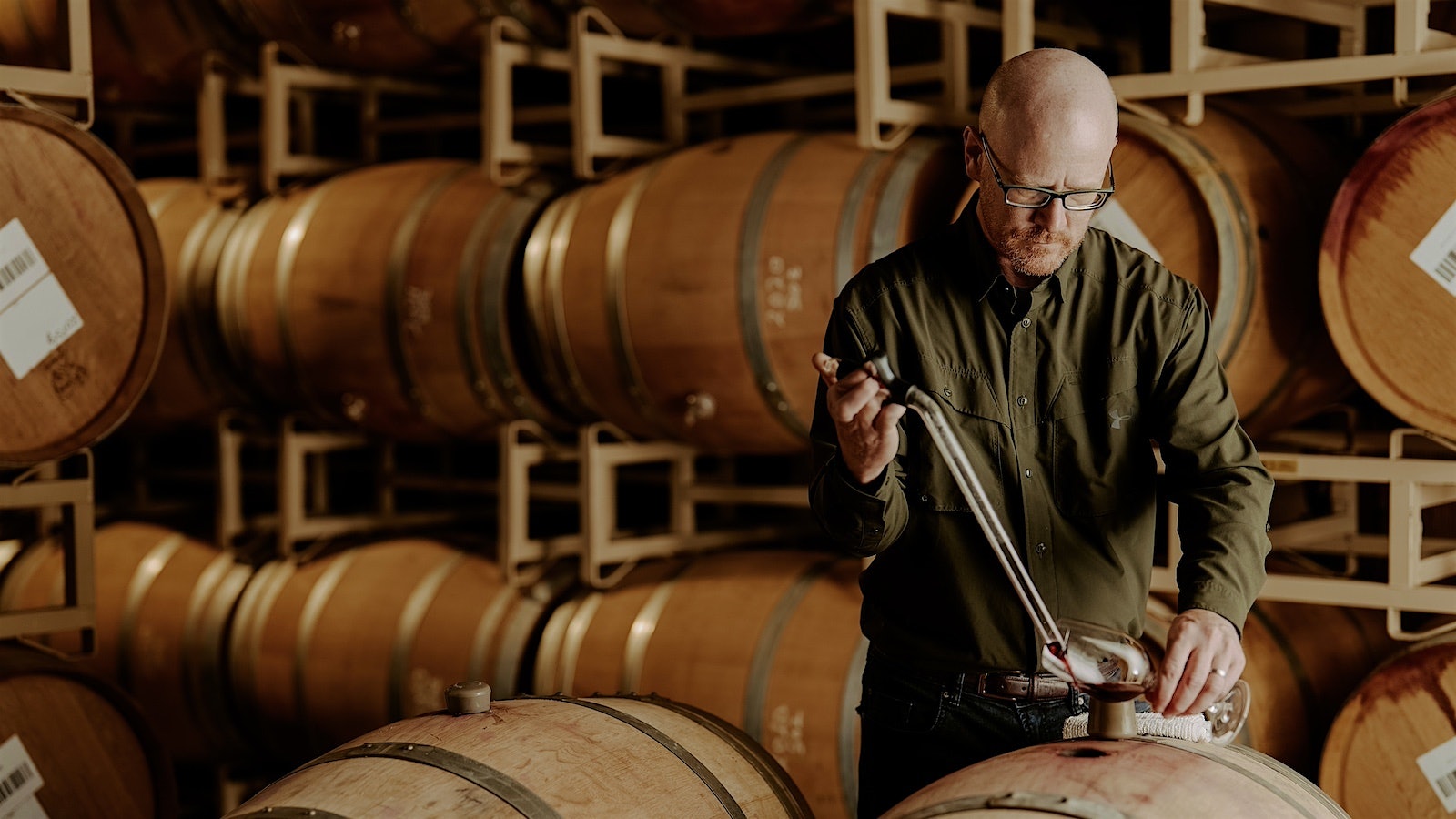 Andy Robinson in a Seghesio Zinfandel vineyard in Sonoma, California.